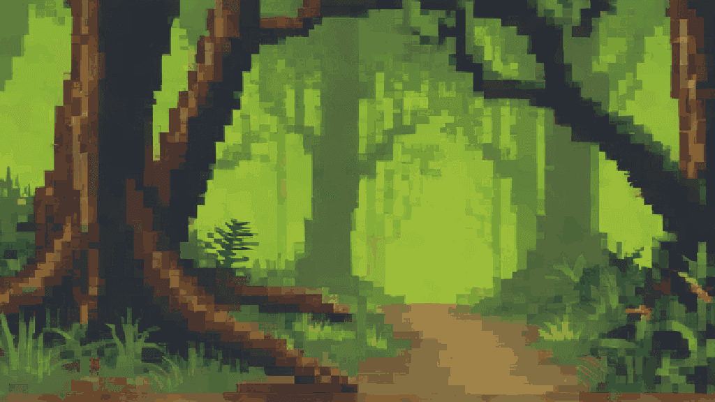Illustration for “The Crooked Oak” — Forest, night